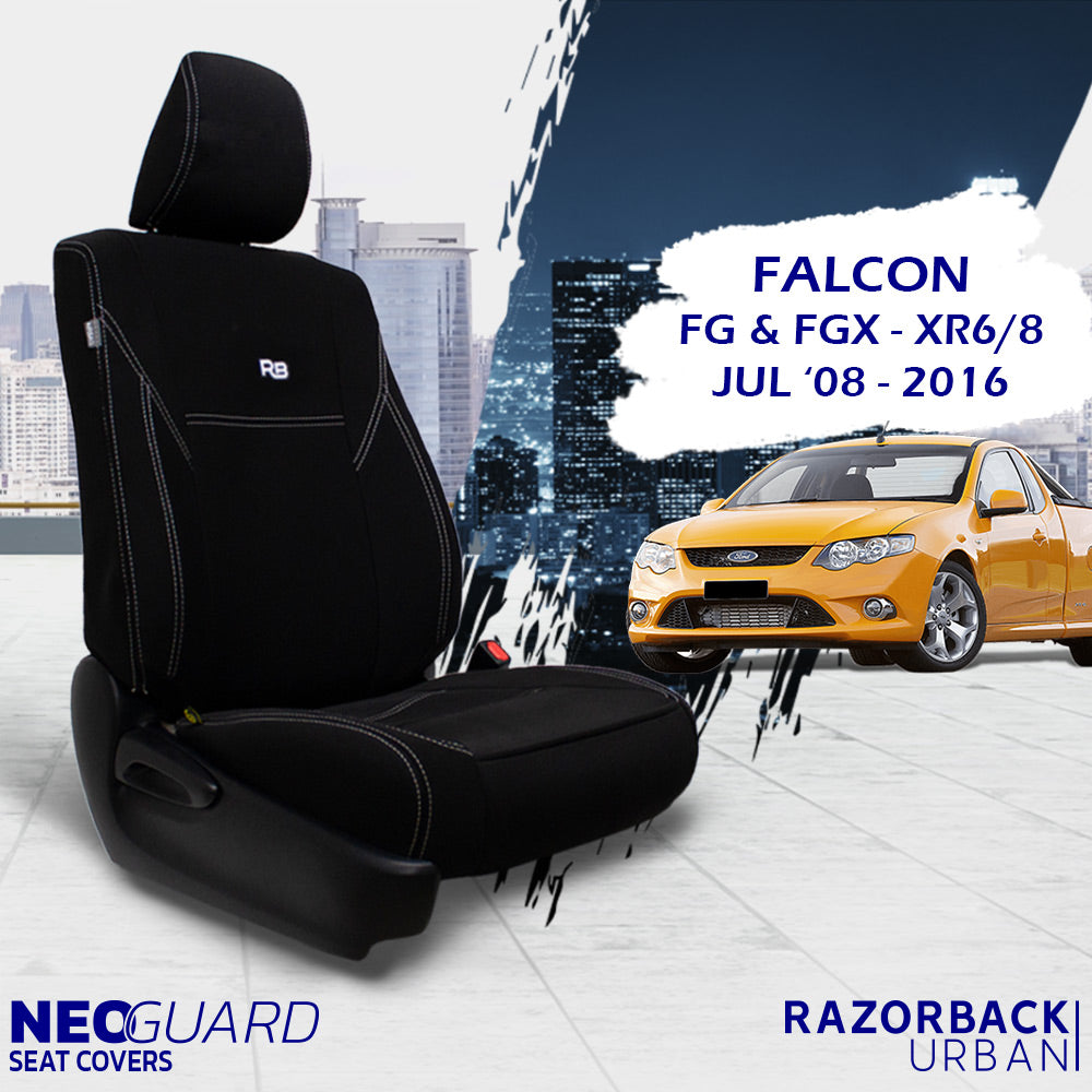 NeoGuard Front Row Neoprene Seat Covers For Ford Falcon XR6 FG FGX In Razorback Urban