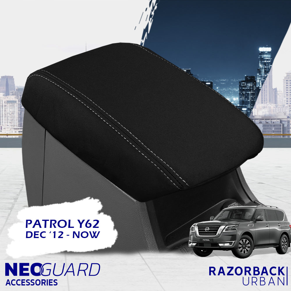 NeoGuard Neoprene Armrest Console Lid Cover For Nissan Y62 Patrol (Mad — Razorback Urban