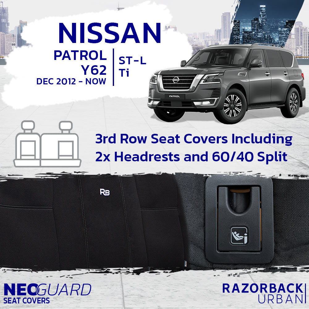 NeoGuard 3rd Row Neoprene Seat Covers For Nissan Patrol Y62 (Made to O